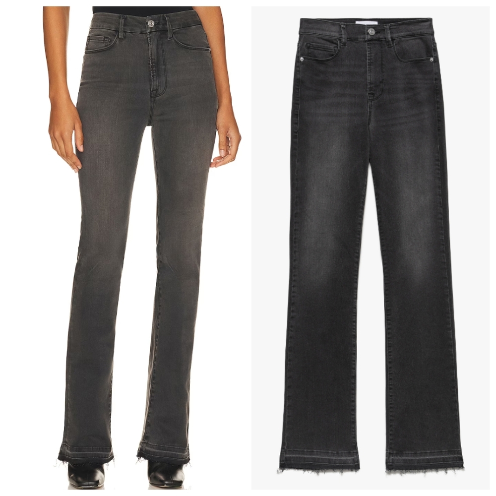 FRAME Le Super High Mini Boot Jeans in Faded Black, Frayed Hem, Sz 30, EUC!
